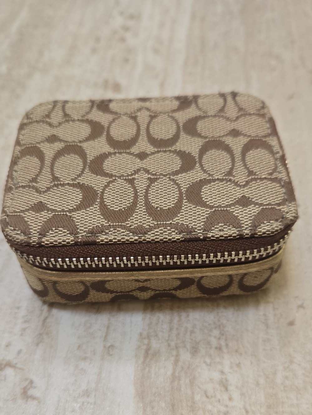 Vintage Coach Signature Zip-Around Pill Case